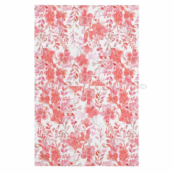 Red Pink Flowers 1 Pack Kitchen Towel, Water Absorbent Dish Towel, Watercolor Summer Botanical Floral Decorative Hand Towels - Quick Drying Cloth for Cooking Baking, 18x28 Inch