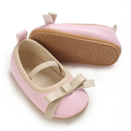 Baby Sweetie Infant Baby Girls Mary Jane Flats Bowknot Princess Wedding Dress Shoes Non-Slip Crib Shoes