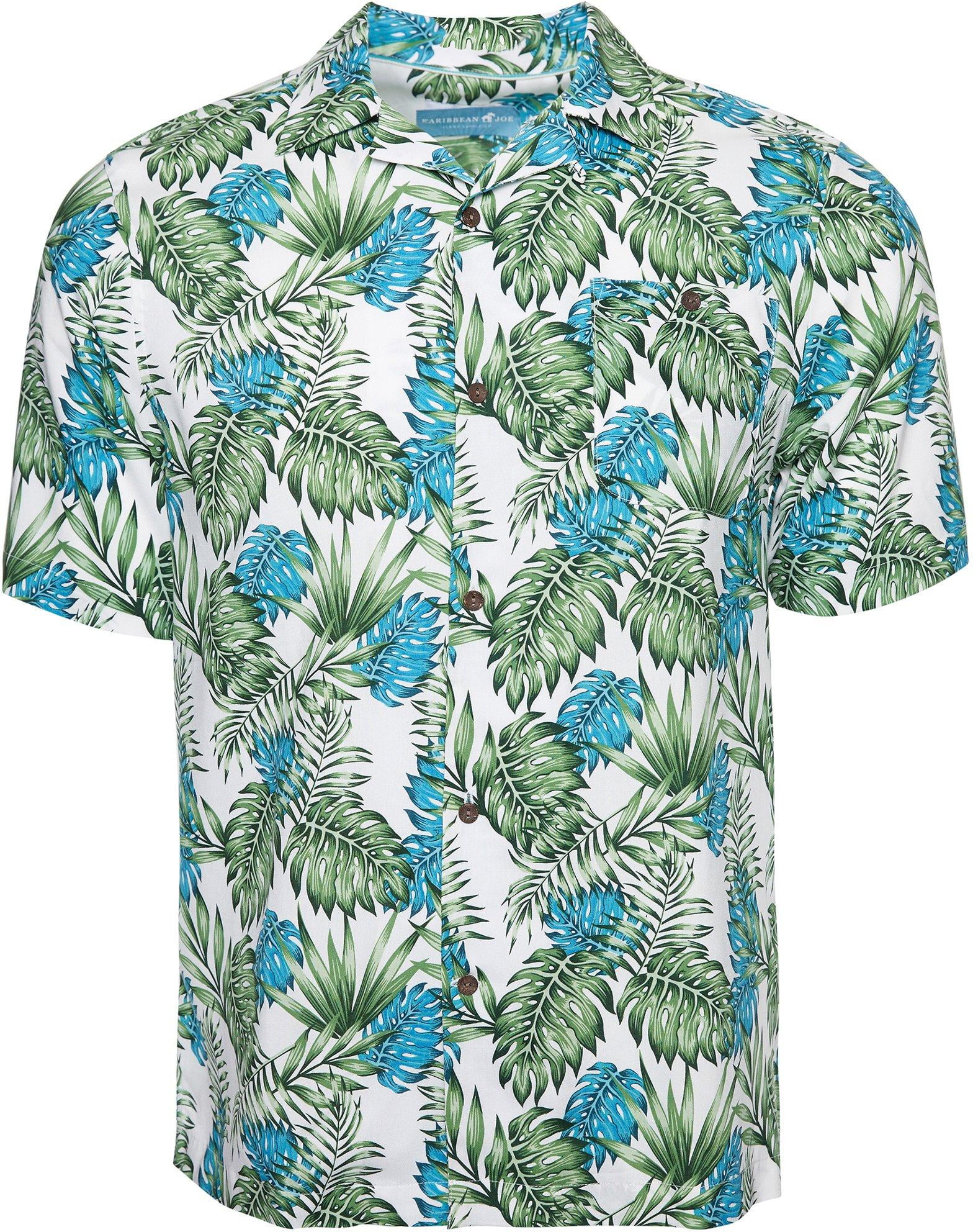 Caribbean Joe - Caribbean Joe Mens Palm Leaf Camp Button Down Shirt ...