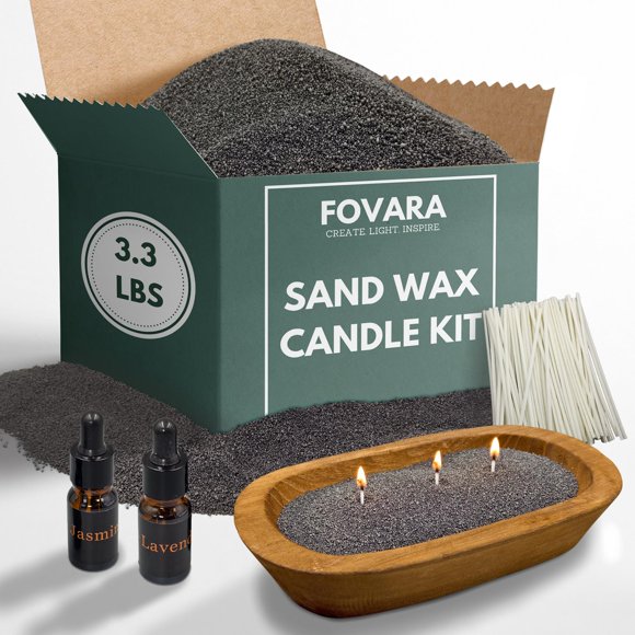 Kit de vela de cera en arena Fovara 1,5 kg, 50 mechas, aceite aromático