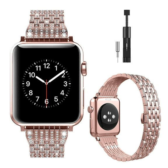 LEIXIUER Luxury Diamond Strap for Apple Watch Bands 45mm 44mm 40mm 38mm 41mm 42mm, Stainless Steel Bracelet iwatch band, for Apple Watch Series 7 45 mm &Series 6 SE 5 4 3 2 1
