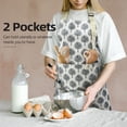 thumbnail image 2 of NLUS Paquete de 2 delantales de cocina impermeables con babero ajustable, suave delantal de chef con 2 bolsillos para hombres y mujeres (rayas grises/árboles grises), 2 of 5