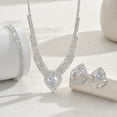 thumbnail image 4 of Faty-T Wedding Jewelry Sets for Brides Dainty Silver Heart Necklace Earrings Set Crystal Heart Choker Necklace Dangle Earrings Trendy Party Prom Jewelry Gift, 4 of 5