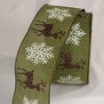 thumbnail image 2 of The Ribbon People Green and White Snowflake Print Wired Craft Ribbon 2.5" x 20 Yards, 2 of 2