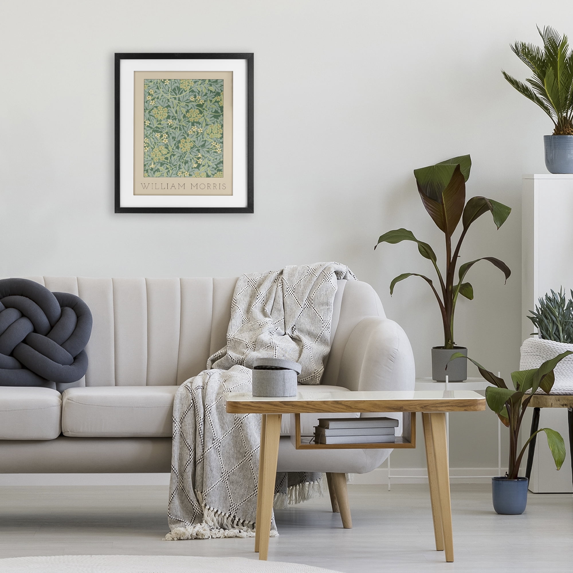 Stupell Industries William Morris Green Tones Black Framed Print Under Glass, design by Lil' Rue