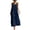 Navy, variant on EliteGoogv Womens Maxi Dresses U Neck Sleeveless Backless Dresses For Women Pleated Side Pocket Summer Dresses Beach Vacation Wedding Guest Dresses Black