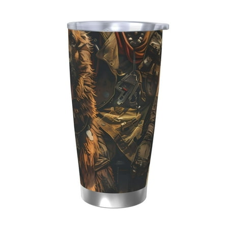 

Ocsxa desert Man Shepherd Dog Pattern 20oz Travel Coffee Mug with Flip Lid Stainless Steel Insulated Insulated Coffee Mug Thermal Cup with Splash Proof Sliding Lid-Without Straw