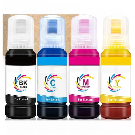 Compatible Ink Bottle Replacement for 502 T502 Refill Ink for ET-2760 ET-2750 ET-3760 ET-4760 ET-3750 ET-4750 ET-3710 ET-15000 ET-3700 2700 Printer (Black, Cyan, Magenta, Yellow, 4 Pack)