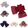 thumbnail image 2 of Minnieouse Calentadores de invierno para mujer, calcetines elásticos de punto de ganchillo, puños para botas Medias azul, 2 of 6