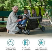 Foundations Compass Trio Triple Stroller, 3-Seat Tandem with UV Canopies and Reclining Seats, Lime