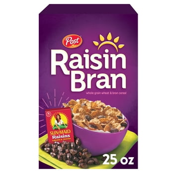 Post Raisin Bran, Whole Grain Wheat & Bran Breakfast Cereal, Kosher, 25 Ounce