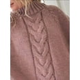 thumbnail image 6 of Plus Size Cable-Knit Long Sleeve Sweater – Full Size Ribbed Cozy Winter Knit, 6 of 11