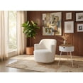 thumbnail image 2 of Meridian Furniture Clarita Cream Chenille Fabric Swivel Accent Chair, 2 of 9