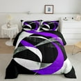 thumbnail image 2 of Erosebridal Geometric Round Comforter Sets Queen Size,Black Purple Bedding Queen Comforter Set,Abstract Artwork Bedding Sets Queen with Comforter,Lightweight Circle Room Decor,Reversible,3 Pieces, 2 of 8