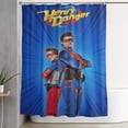 thumbnail image 1 of Cortina de ducha Henry Danger con diseño de dibujos animados, con 12 ganchos, impermeable, lavable, de poliéster, para decoración del baño, 60 x 72 pulgadas, de plástico, 1 of 8