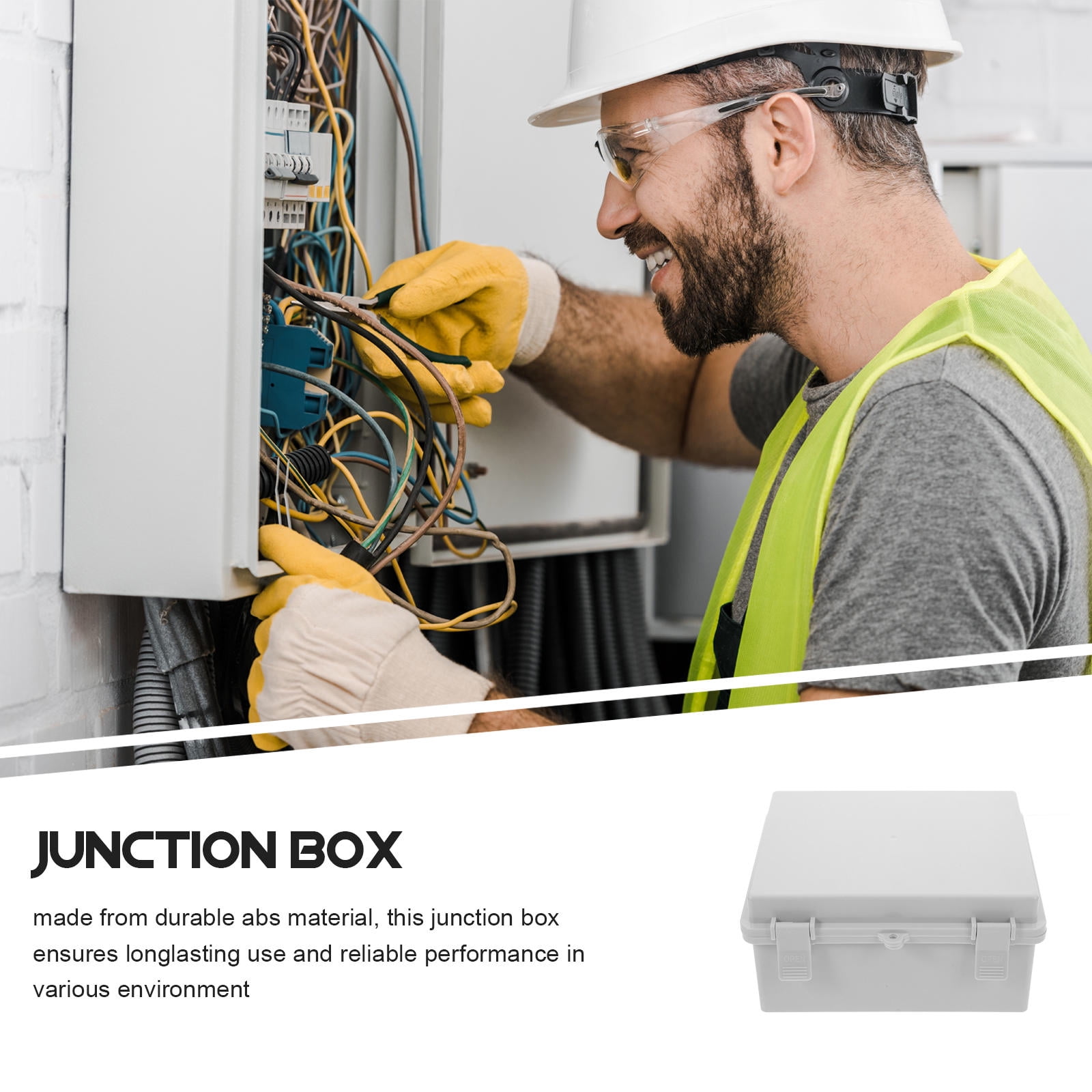 FOMIYES 2Pcs Outdoor Weatherproof Electrical Junction Box White ABS Material Easy Installation