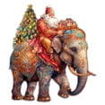 thumbnail image 5 of Designocracy 8611043-2H 24 x 18 in. Santa on Elephant Holiday Christmas Door Decor, 5 of 11