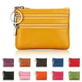 thumbnail image 1 of Key Ring Multi Slots Women Wallet Bright Color 3 Zipper Pockets Faux Leather Coin Purse for Daily Using, 1 of 8