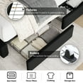 thumbnail image 3 of Homfa 54.7" Tall Headboard Bed Frame, Queen Size Storage Bed with Tall Headboard, Tall Upholstered Bed with Footboard and Drawers, Black, 3 of 7
