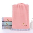 thumbnail image 3 of Embroidered Cotton Hand Towel | Absorbent Soft Fabric | Leaf Design with Letters | Skin-Friendly & Durable | Ideal for Bathroom & Home Use | 1 Piece, 3 of 6