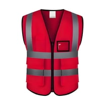 TELOLY Safety Vest,Red Reflective Vest for Men,Construction Vest,High-Visibility Safety Vests for Road and Work