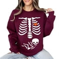 thumbnail image 2 of Skeleton Pregnant Sweatshirt – Halloween Maternity Sweater, New Boy Pregnancy Announcement Pullover for Women, 2 of 7