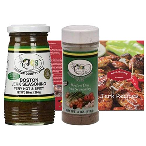 Jamaican Style Wet Boston Jerk Seasoning and Dry Jerk Seasoning Bundle