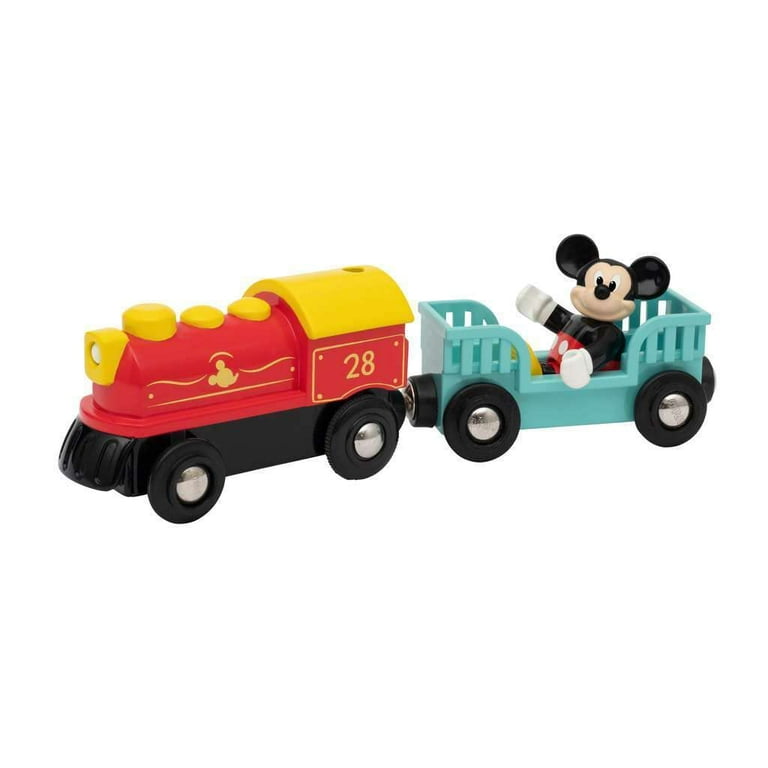 BRIO Disney Mickey Mouse Battery Powered Wooden Train Set for Kids