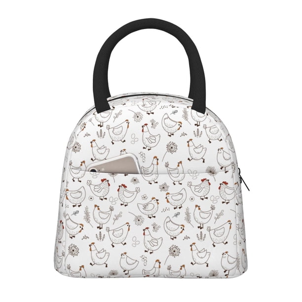 Easygdp Funny Chicken Bolsa de Almuerzo Insulada Grande, Forro de Aluminio, Diseño Espacioso, a Prueba de Fugas, Ideal para Trabajo, Picnics, Viajes y Actividades al Aire Libre