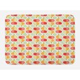 thumbnail image 1 of Vegetable Bath Mat, Onions and Tomatoes Pattern Doodle Style Illustration with Simplistic Design, Plush Bathroom Decor Mat with Non Slip Backing, 29.5" X 17.5", Multicolor, by Ambesonne, 1 of 2