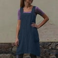 thumbnail image 4 of 2026 Cotton Linen Apron Cross Back Apron for Womens with Pockets Pinafore Dress for Baking Cooking Royal Blue M, 4 of 6