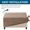 thumbnail image 5 of TOPCHANCES Stretch Ottoman Cover, Rectangle Jacquard Footstool Slipcover, Anti-Slip Furniture Protector (Khaki, L Size), 5 of 7