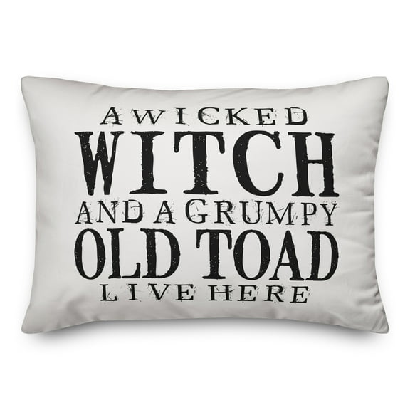Creative Products A Wicked Witch and Grumpy Toad 14x20 Indoor / Outdoor Pillow