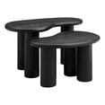 thumbnail image 1 of Hackney Mango Wood Nesting Coffee Table Set in Black, 1 of 10