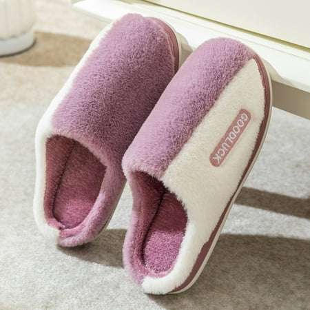 

Women s Cotton Slippers Comfortable Warming Plush Slippers Lightweight Non-Slip Slippers for Indoor Home New