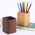 thumbnail image 5 of Pen Organizer Wooden Pencil Holder for Desk Pen Storage Holder Home Office Supplies (Black walnut)C, 5 of 6