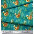 thumbnail image 3 of Soimoi Green Velvet Fabric Triangle & Pine Fruits Decor Fabric Printed Yard 58 Inch Wide, 3 of 5
