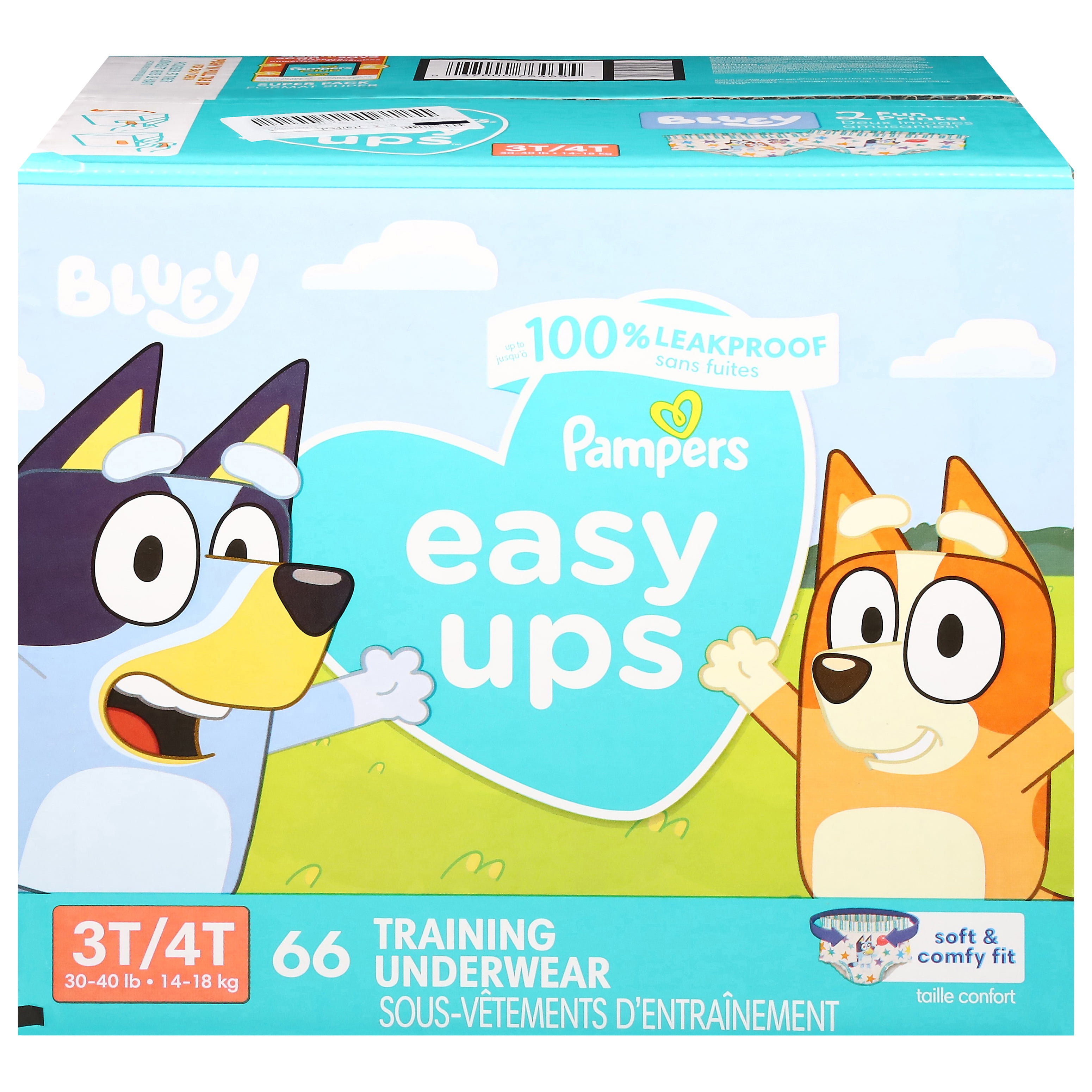 Pampers Easy Ups Training Pants, Boys, Size 3T-4T, 66 ct