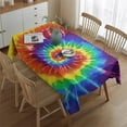 thumbnail image 2 of Colorful Tie Dye Pattern Rectangle Tablecloth 60"x84",Waterproof Polyester Rectangle Table Cloth, Wipeable Spillproof Polyester Tablecloth for Dining, Camping, Indoor and Outdoor, 2 of 5