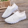 thumbnail image 6 of Womens Mesh Rhinestone Glitter Slip On Orthopedic Sneakers, Ladies Loafers Summer Casual Lightweight and Comfortable Flats Shoes, Breathable Non-Slip Sparkly Walking Shoes Dressy, 39, 6 of 7