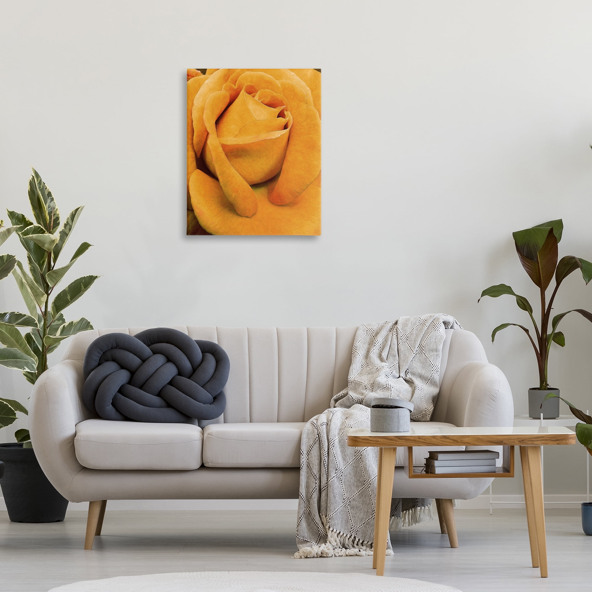 Stupell Industries Yellow Rose Close Up Botanical & Floral Painting Gallery Wrapped Canvas Art Print Wall Art, 24 x 30