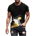 thumbnail image 2 of Fnnxeal Mens Funny Novelty Beer T-Shirts Party Dancing Beer Mug Design Soft Stretch Fabric Short Sleeve Crew Neck Tee Big Tall Sizes Pink,Size 4XL, 2 of 5