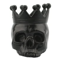 Happydeer Halloween Crown Skull Candle Holder Votive Tealight Candle Stand Living Room Bathroom Candlestick Decoration Table Centerpiece Ornament (Black)