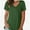 Green, variant on Women's T Shirt V-Neck Short Sleeve Shirt Classic-Fit Casual Breathable Tee Summer Basic Tops
