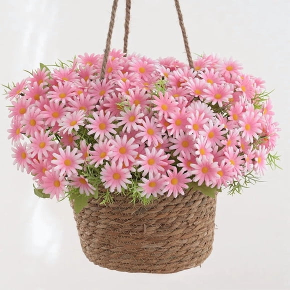 Chanana Small Daisies Pink - Artificial Daisy Plants Flowers Faux Silk Wildflowers Bouquet Outdoor for Home Table Center Decor Indoor Outside Garden Front Porch Decoration