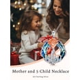 thumbnail image 3 of WINNICACA 925 Sterling Silver Rose Mother and 5 Daughters or Sons Necklace Mom Blue Crystal Jewelry  Birthday Anniversary Mothers Day Valentines Day Gifts for Women, 3 of 7