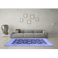 thumbnail image 3 of Ahgly Company Machine Washable Indoor Round Oriental Blue Traditional Area Rugs, 7' Round, 3 of 4