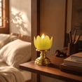 thumbnail image 5 of Electronic Candle Lotus Flower Ambient Night Light, Mini Safe Flickering LED Home Decor, Battery Operated Plastic Lantern, 5 of 7