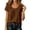 W10-Brown, variant on Ulitacool Women'S T Shirts Short Sleeve Round Neck Solid Color Tops Fashion Clothes L Brown