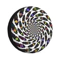 thumbnail image 1 of XMXY Feather Vortex Mandala Spare Tire Cover, Universal Waterproof Cover for Jeep RV Tire Wheel Protection, 16 inch, 1 of 8
